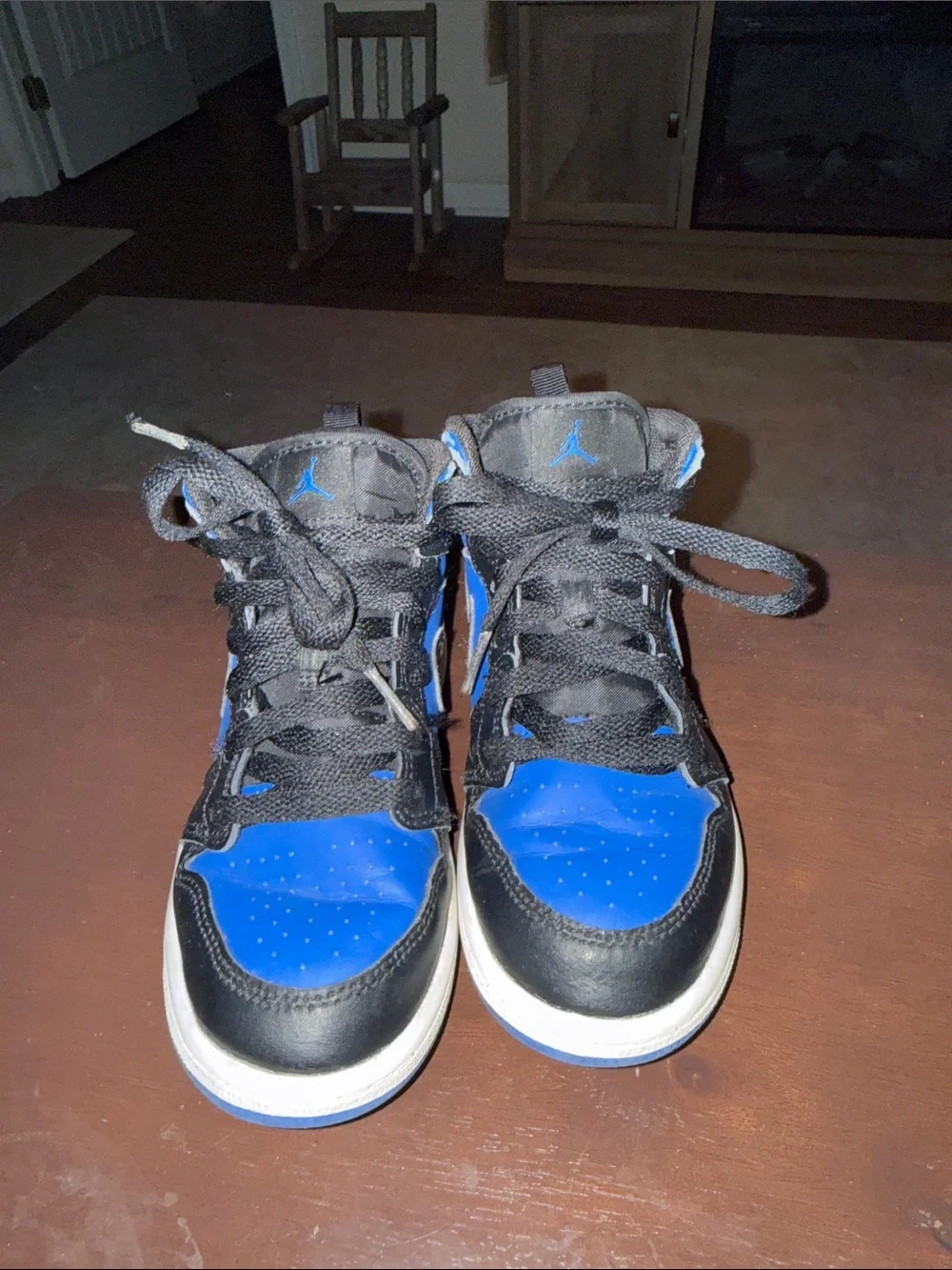 Jordan Kids High-Top Sneakers in Black and Blue